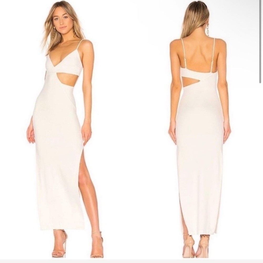 NBD Elegant White Cut-Out Maxi Dress